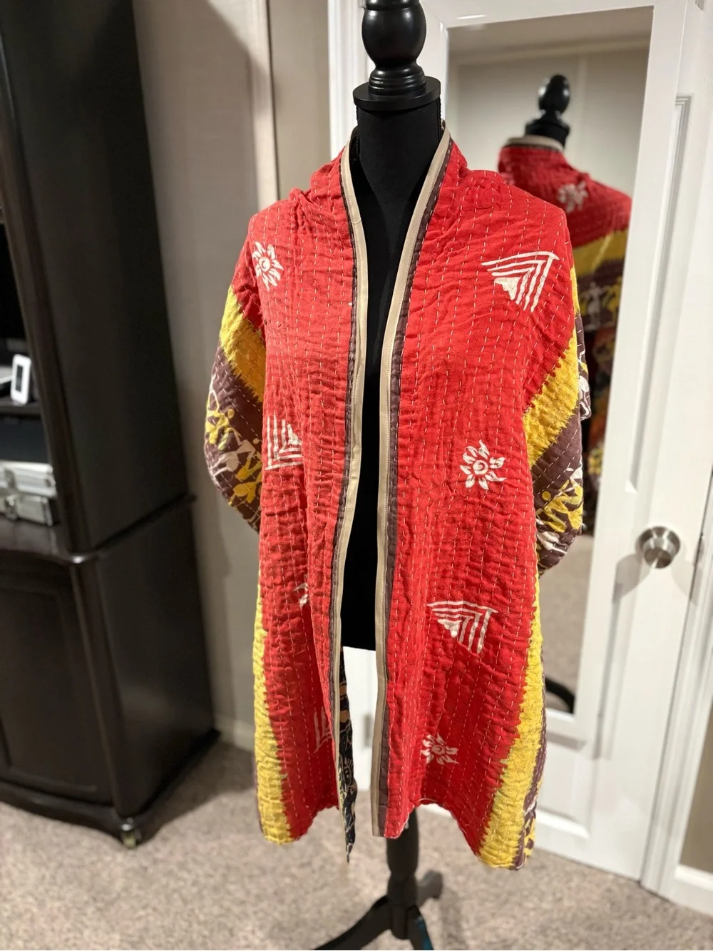 One of a kind handmade Kantha wrap reversible